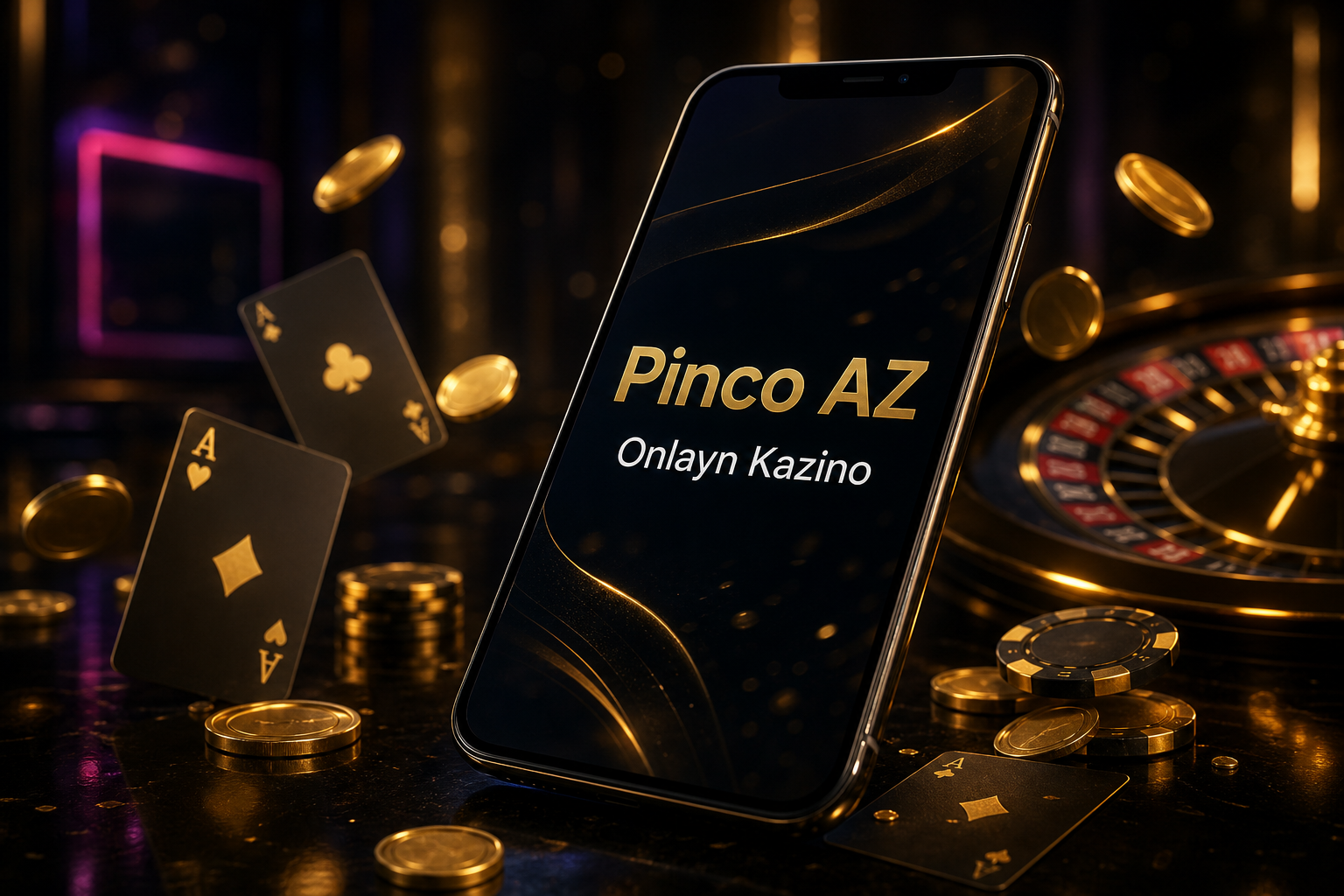 Pinko onlayn kazino əsas səhifəsinin interfeysi